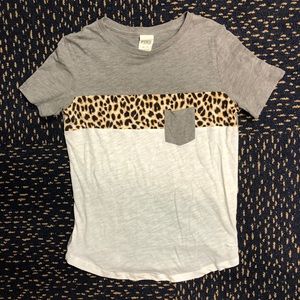 PINK leopard campus tee